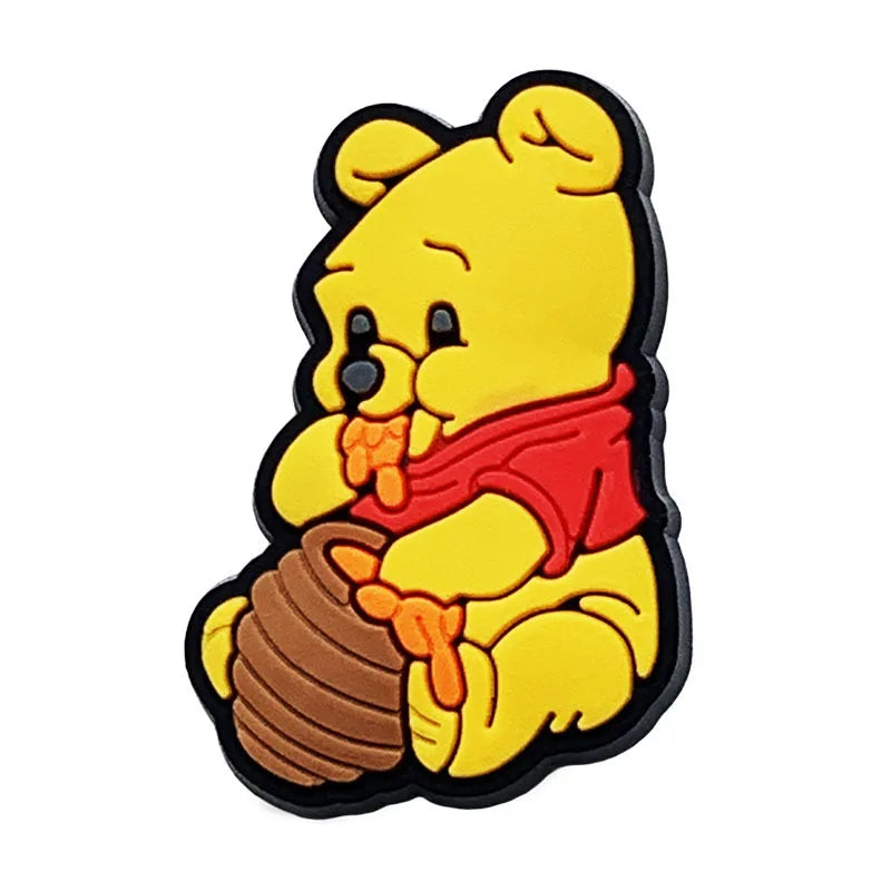 20 Stück Set Cartoon Pooh, Piglet, Tigger, Honig Schuh Charms – PVC Schuhzubehör, Dekoration für Clogs, Sandalen, Garten, Kinder-Weihnachtsgeschenke