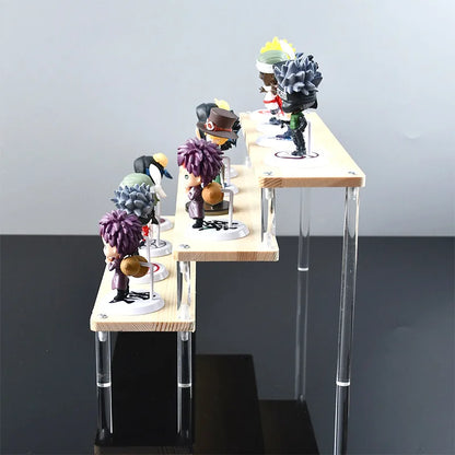 2-5 Schicht Transparenter Acryl Massivholz Ausstellungsständer Handgefertigte Puppe Puppe Cupcake Kosmetik Nagellack Schmuck Ausstellungsständer