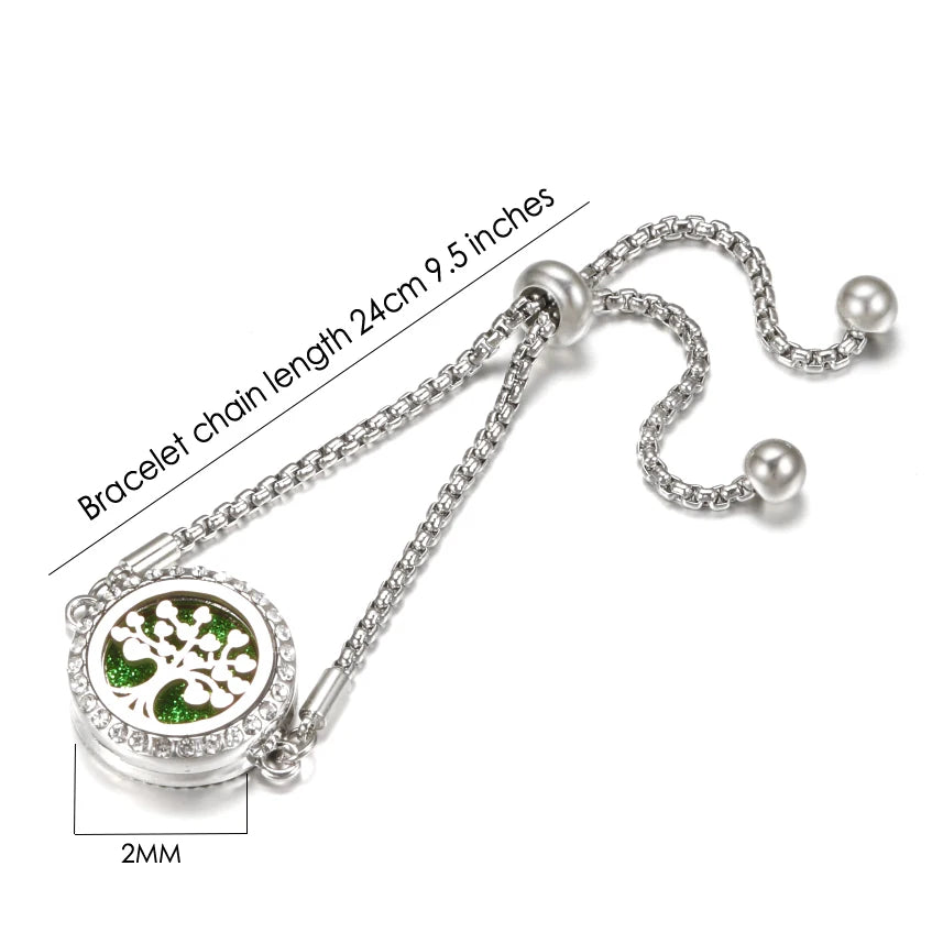 Trendige Aromatherapie Parfüm Armband Ätherisches Öl Diffusor Medaillon Mehrere Muster Edelstahl Frau Armreif Schmuck Geschenk