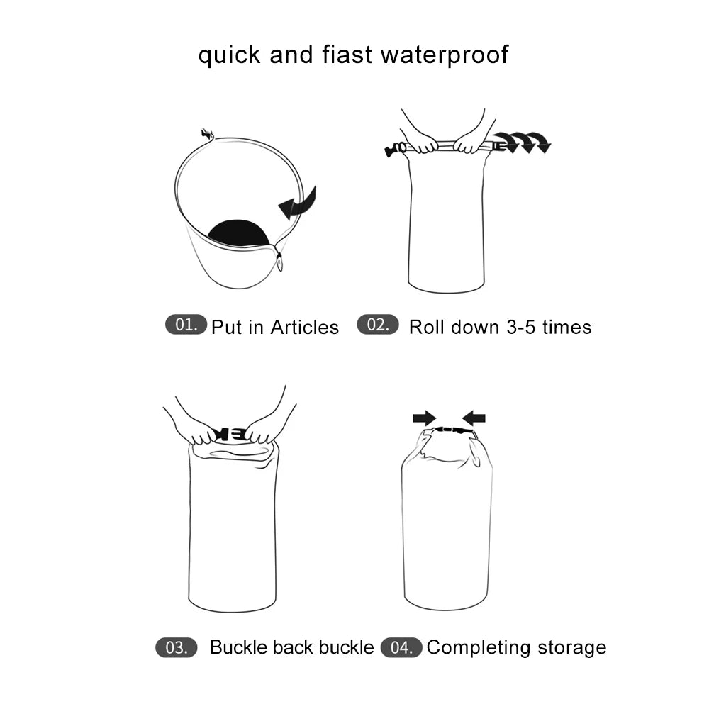 Trockener Sack -Beutel 8L 40L 70L wasserdichtes Aufbewahrungsbeutel im Freien mit Reisebeuteln zum Bootsbeutel zum Bootfahren zum Kajakfahren