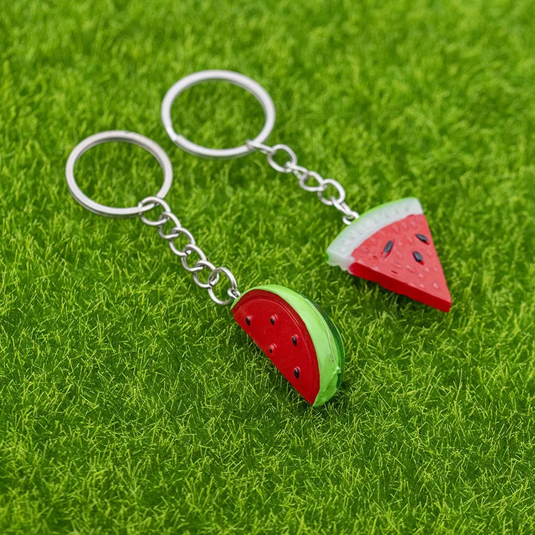 Mini-Wassermelone Schlüsselanhänger – Simulation von Obst, Wassermelonen-Food-Spielzeug-Modell, Schlüsselring, Auto-, Telefon- oder Taschenanhänger, Schmuckstück Geschenk