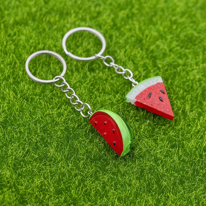 Mini-Wassermelone Schlüsselanhänger – Simulation von Obst, Wassermelonen-Food-Spielzeug-Modell, Schlüsselring, Auto-, Telefon- oder Taschenanhänger, Schmuckstück Geschenk
