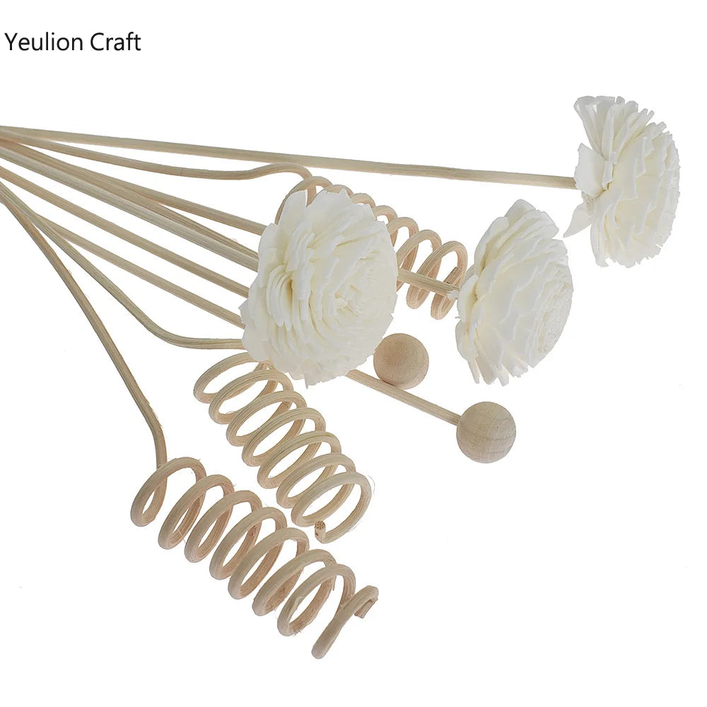 9PCS/lot Flower Aromatherapy Rattan No Fire Aroma Diffuser Sticks Home Living Room Aromatic Incense Supplies