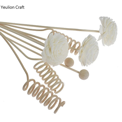 9PCS/lot Flower Aromatherapy Rattan No Fire Aroma Diffuser Sticks Home Living Room Aromatic Incense Supplies