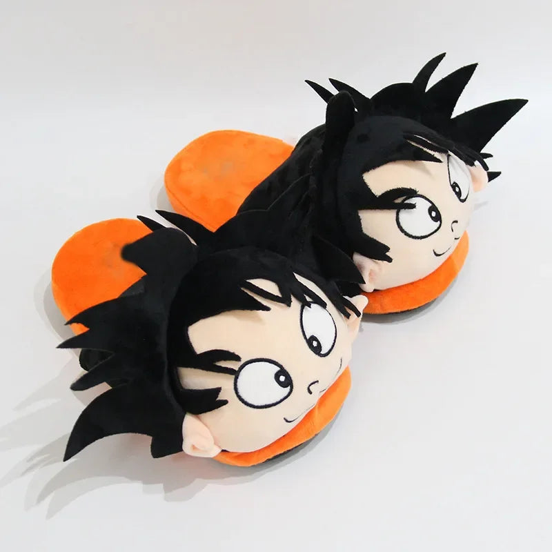 Dragon Ball Cartoon Anime – Son-Goku-Plüsch-Baumwollschuhe, kreative Hausschuhe für Jungen, Herbst- und Wintergeschenk