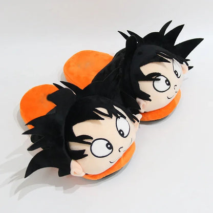 Dragon Ball Cartoon Anime – Son-Goku-Plüsch-Baumwollschuhe, kreative Hausschuhe für Jungen, Herbst- und Wintergeschenk