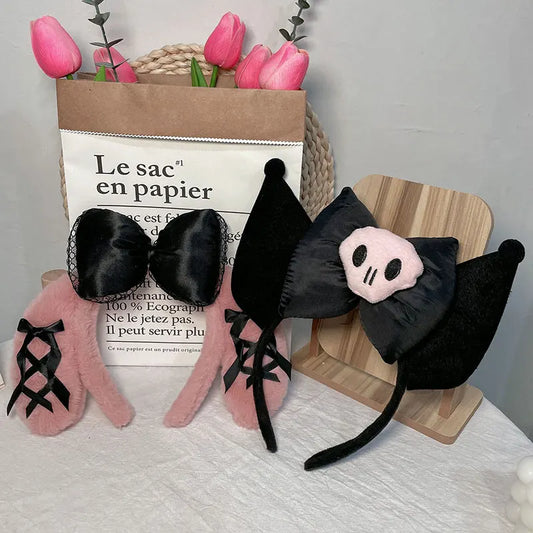 Lustiges Sanrio-Stirnband: Kuromi, My Melody, Cinnamoroll, süße Anime-Plüsch-Haaraccessoires, Halloween-Serie, Spielzeugpuppe für Kinder, Geschenk für Mädchen.