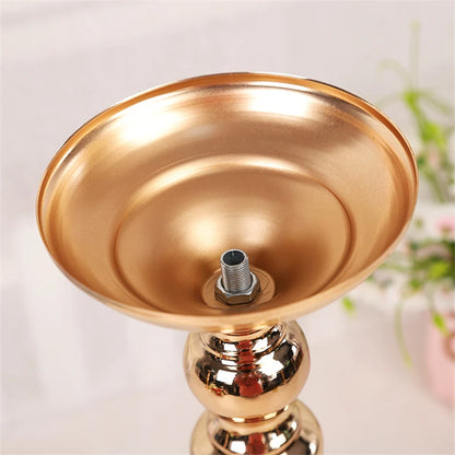 Weiß Golden Silber Kerze Metall Kerzenständer Blumenständer Vase Tisch Tafelaufsatz Event Blumenständer Straße Blei Hochzeit Dekor