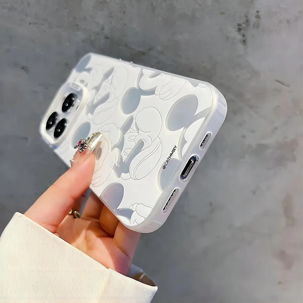 Disneys Mickey Minnie Smile Handyhülle für OPPO A16 A17 A18 A31 A37 A38 A55 A57 A58 A74 A76 A78 A94 4G 5G Matte stoßfeste Abdeckung