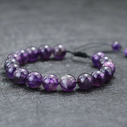 Noter 100% natürliches Amethyst Armband für Frauen Männer Klasse A 6mm 8mm 10mm 12mm Lila Perlen Braclet Valentinstag Geschenk Schmuck