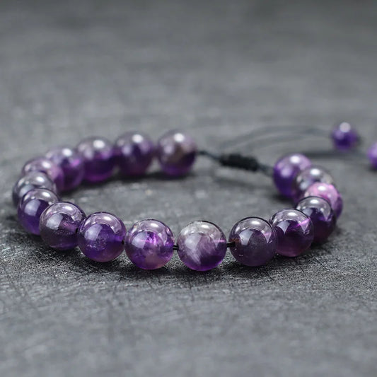Noter 100% natürliches Amethyst Armband für Frauen Männer Klasse A 6mm 8mm 10mm 12mm Lila Perlen Braclet Valentinstag Geschenk Schmuck