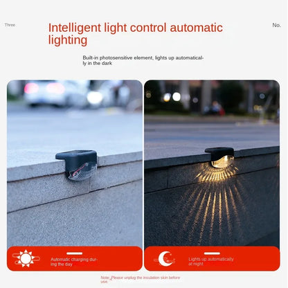 Warmweiße LED Solar Stufenleuchte Pfad Treppe Outdoor Garten Leuchten Wasserdichte Balkon Licht Dekoration für Terrasse Treppe Zaun Licht