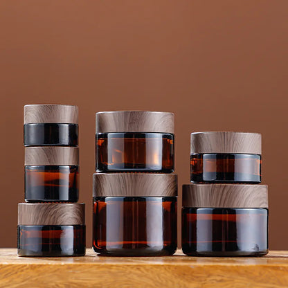 5/10/15/20/30/50/60g Dunkelbraune Cremeflasche Glas Separate Flasche Gesichtscreme Augencreme Box Leerer Kosmetikbehälter