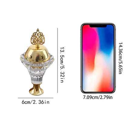 1Pc Künstlicher Kristall Räucherstäbchen Brenner Mit Abdeckung Aromatherapie Diffusor Metall Handwerk Familie Yoga Studio Home Decoration Ornamente