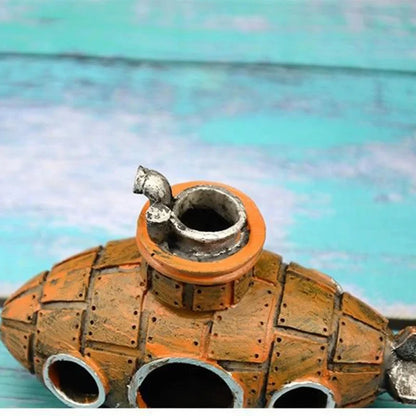 Harz -U -Boot -Ornamente Fisch Garnelenschutzhöhle Landschaftsgestaltung Accessoires für Aquarium Fischtankdekorationen