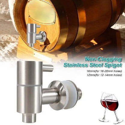 Neuer Zapfen für Getränkespender, polierter Edelstahl, Getränkespender, Wasserhahn, 12 mm, 16 mm, Ersatz für Wasserspenderglas