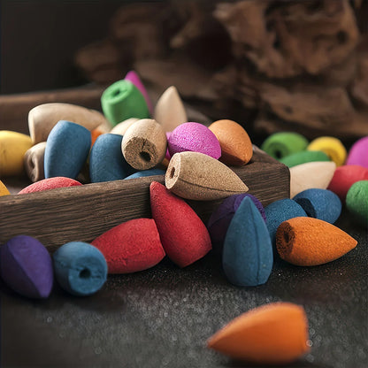 1pc Mountains Fluss Wasserfall Reflux Weihrauch Brenner Brunnen Backflow Aroma Rauch im Halter Home Crafts +60 Weihrauchkegel