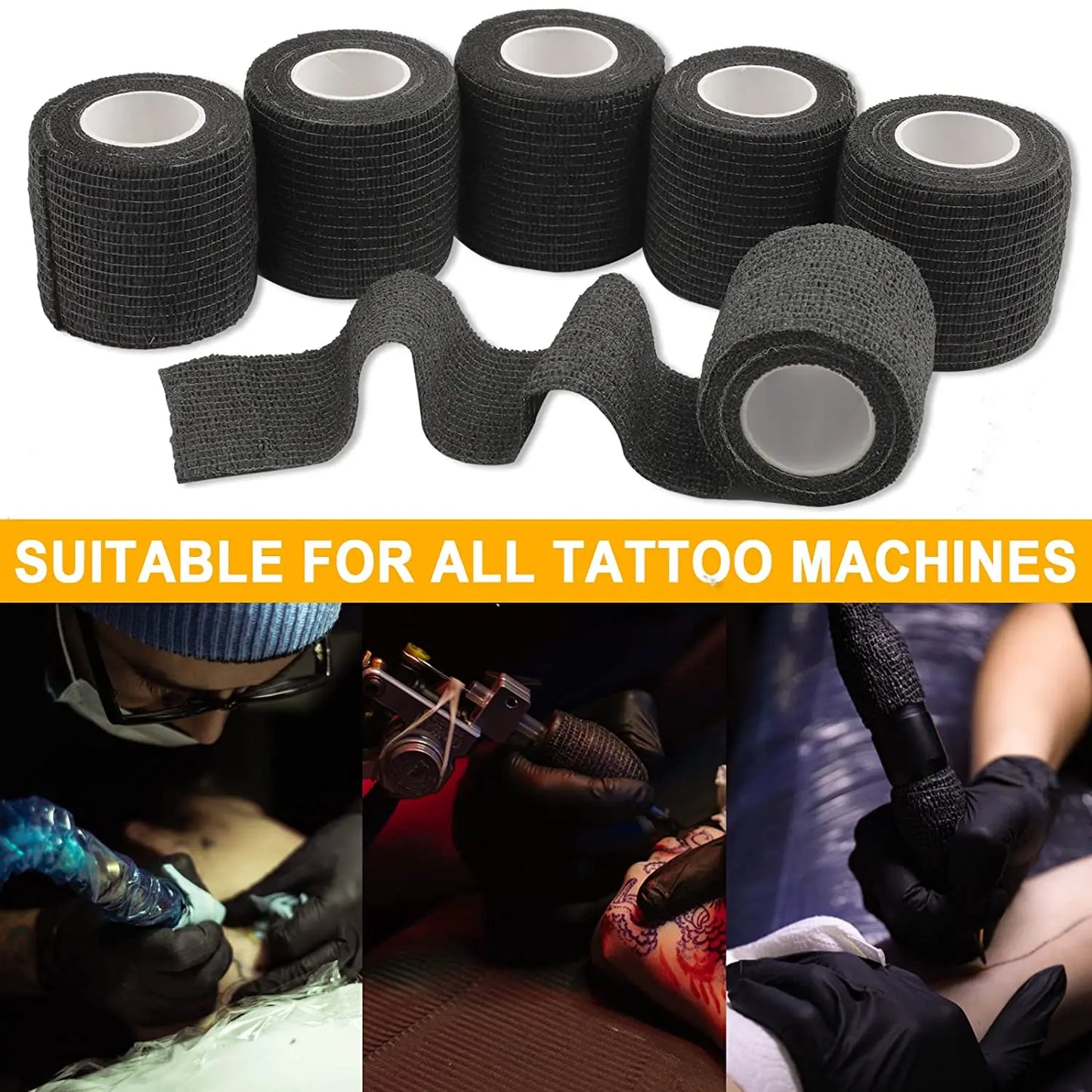 3/6/12/24/48/96pcs 2 "x 5 Yards Tattoo Grip Tape Wrap, elastische Bandage Wrap Tattoo Grip Tube Tattoo Pen Maschine, Tattoo Zubehör