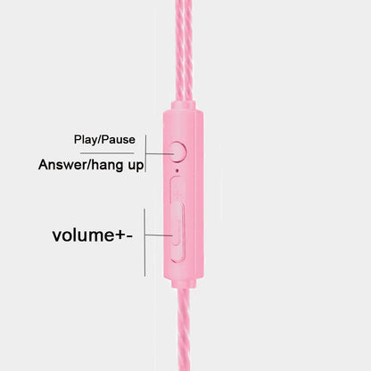 Kabelgebundene Kopfhörer 3,5-mm-Sport-Ohrhörer mit Bass-Telefon-Kopfhörern Stereo-Headset mit Mikrofon-Lautstärkeregler Musik-Kopfhörer