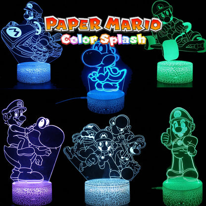 Super Mario Bros LED Kleines Nachtlicht Ziegel Nachtlicht USB Aufladung Schreibtisch Lampe Licht für Kinder Geburtstag Weihnachtsgeschenke