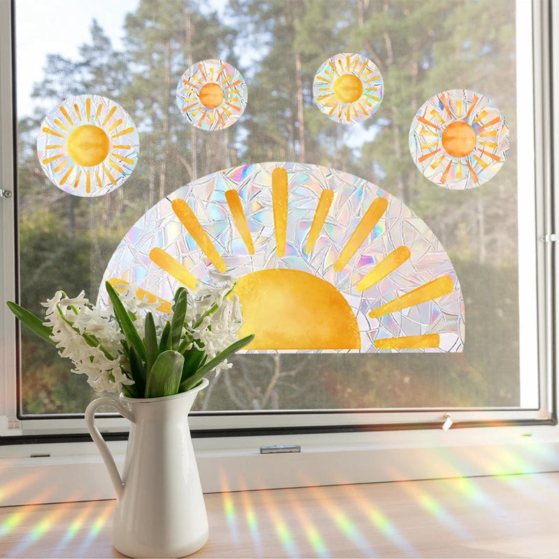 Regenbogen Sonne Fänger Fenster Glas Aufkleber Elektrostatische Wolke Wand Prismen Aufkleber für Zuhause Kinder Schlafzimmer Dekoration PVC Aufkleber