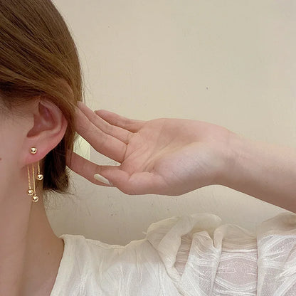 PONYKISS 925 Sterling Silber Quasten Perlen Ohrstecker für Frauen Party Minimalistischen Trendy Edlen Schmuck Geometrische Accessoires