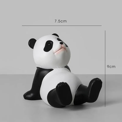 Panda Figuren für Interieur Universal Handy Ständer Halter Moderne Harz Skulptur Statue Home Office Schreibtisch Dekor