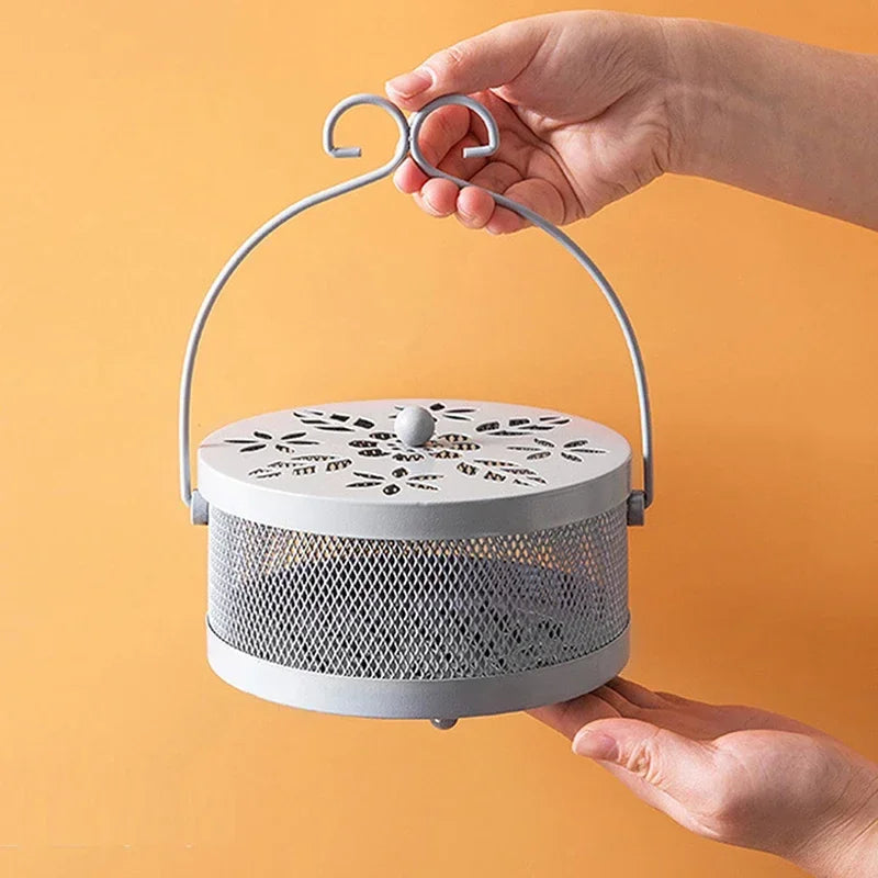 Innovativer tragbarer eiserner Moskito-Spulenhalter Hohlisoliertes Anti-Verbrühungs-Garten-Moskito-Spulengestell für Zuhause und Camping