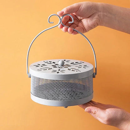 Innovativer tragbarer eiserner Moskito-Spulenhalter Hohlisoliertes Anti-Verbrühungs-Garten-Moskito-Spulengestell für Zuhause und Camping