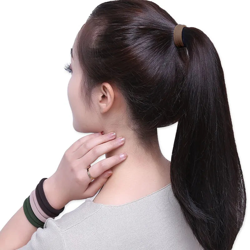 50er-Set-Damen-Mädchen-Basic-Haarbänder-4cm-einfache-einfarbige-elastische-Stirnband-Haarseile-Krawatten-Haar-Accessoires-Pferdeschwanzhalter