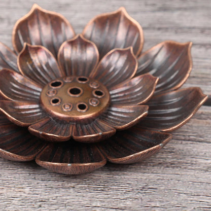 Legierung Räucherstäbchenhalter – Räuchergefäß Teller, Buddhismus-Spirale Lotus-Weihrauchbrenner