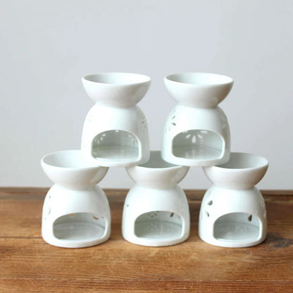 Keramik Handwerk Aroma Brenner Handgemachte hohle Blume Muster Ätherisches Öl Brenner Kerzenlampe Viele Stil HomeOffice Handwerk Dekor 1X
