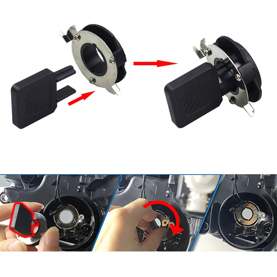 NHAUTP 3 Teile/satz H7 LED Adapter Halter Für Mercedes Benz BMW Buick VW Tiguan Jetta Polo Magotan Bora Scheinwerfer Lampen + installieren Schlüssel