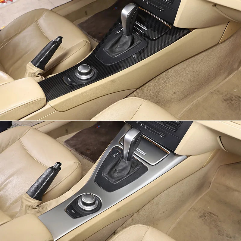 lhd-for-bmw-3-series-e90-e92-e93-2005-12-abs-carbon-fiber-silver-center-console-gear-shift-frame-panel-sticker-car-accessories