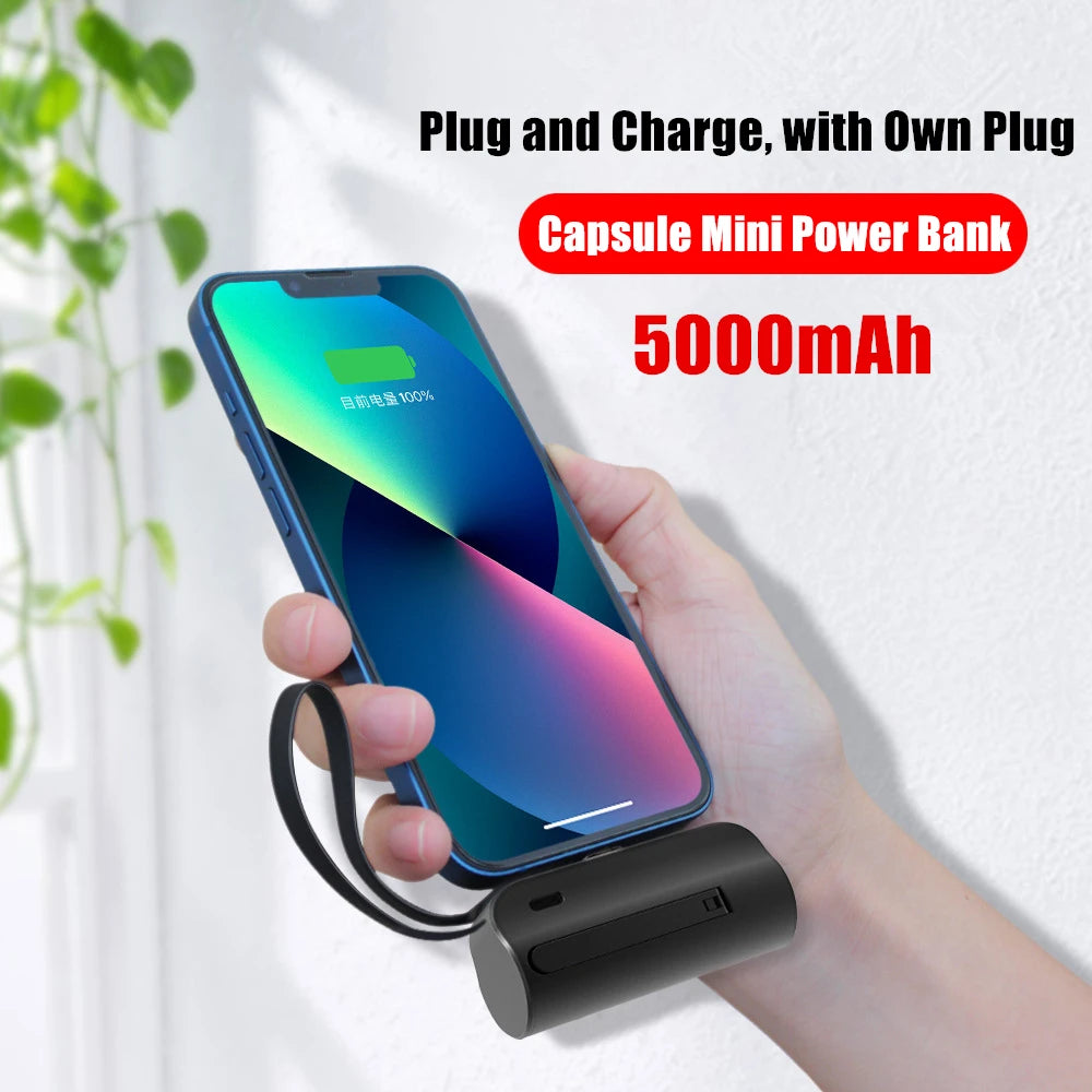 5000mAh Mini Power Bank Tragbares Aufladen Externe Batterie Powerbank Für iPhone Samsung Xiaomi Backup Akku Telefonladegerät