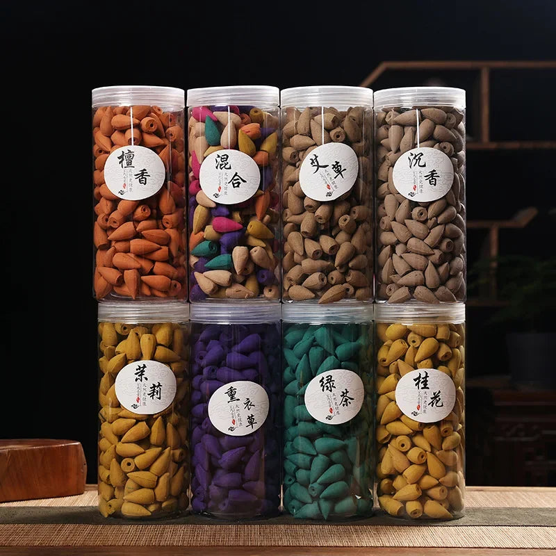 150pcs Turm Weihrauch frische Luft Sandelholz Wohnkultur entspannen Sie Backflow Agarwood Weihrauch Zapfen Buddhistische Lieferungen