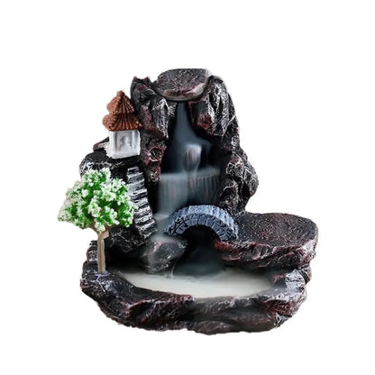 1pcs Wasserfall Räucherstäbchen Halter Statue Ornament Räucherkegel Brenner Rückfluss Räucherstäbchen Brenner für Desktop Home Decoration I4L1