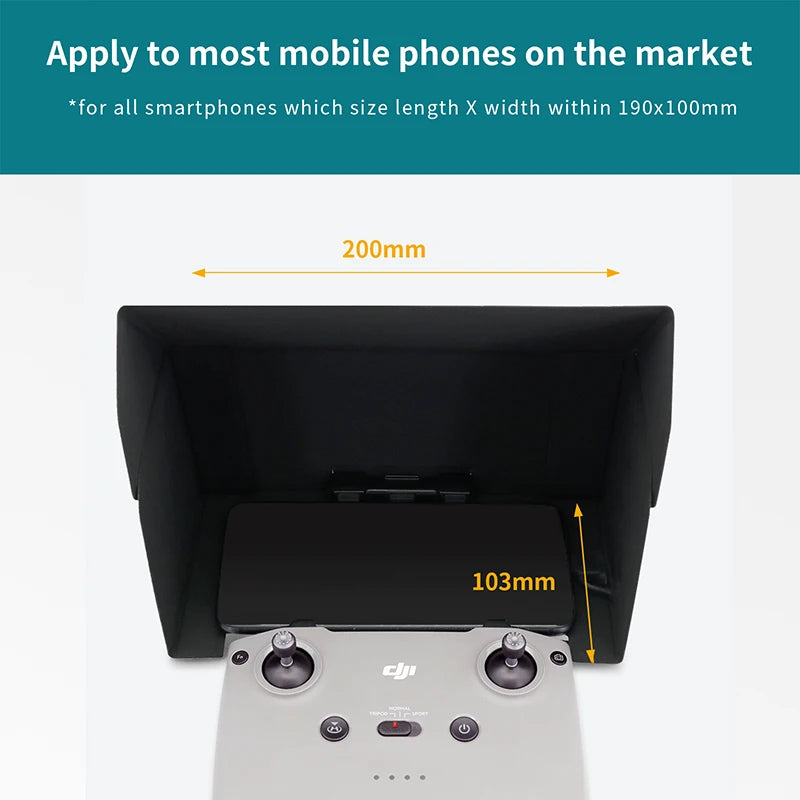 DJI Air 2S/Air 2/Mini 2 Fernbedienung Smartphone Bildschirm Sonnenblende – Passend für DJI Mavic 3/Mini 3 4 Pro, Lichtbarriere Zubehör