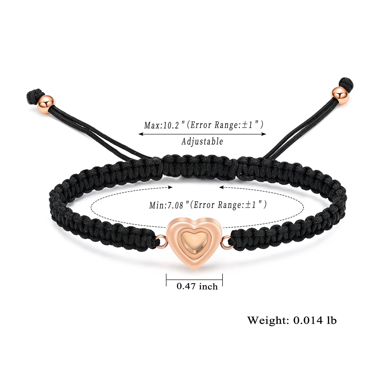 Frauen Memorial Asche Armband geflochtenes Seil transparent Herz Mini Urnen Asche Halter Andenken Schmuck Armreif Länge verstellbar