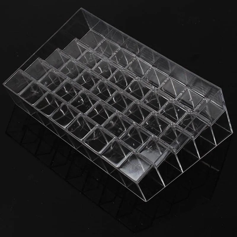 40/24/12 Gitter Trapez Trapez Kunststoff Transparent Make-up Display Rack Lippenstift Stand Rack Kosmetik Organizer Halter Box
