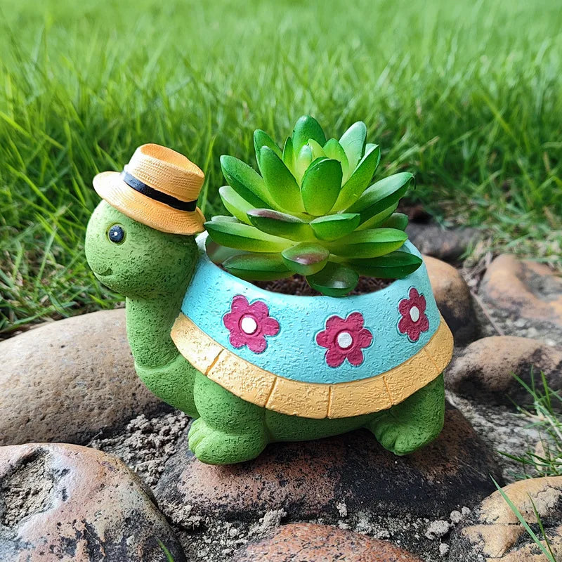 Cartoon Tier Sukkulente Blumentopf Niedliche Schildkröte Blumentopf Garten Pflanztopf Desktop Heimdekoration Ornamente Garten Pflanzer
