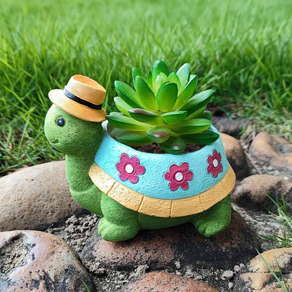 Cartoon Tier Sukkulente Blumentopf Niedliche Schildkröte Blumentopf Garten Pflanztopf Desktop Heimdekoration Ornamente Garten Pflanzer