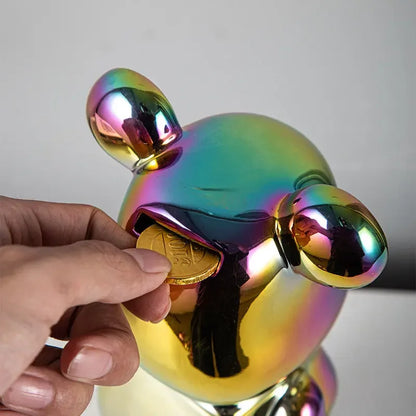 Galvanisierte "Violent Bear" Wohnzimmerdekoration, TV-Schrank Skulptur, Tierstatue, Kunst für Heimdekoration, Spardose