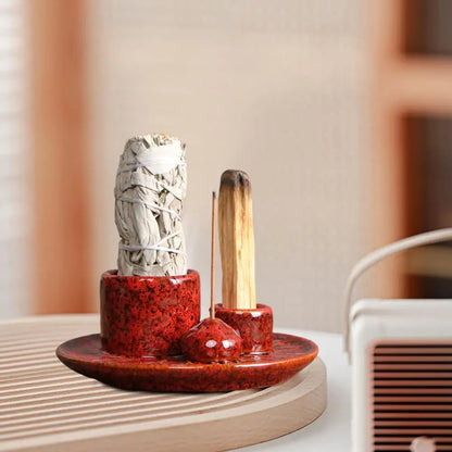 Moderner Weihrauchbrenner – Keramischer Kerzenhalter, Palo-Santo-Räucherstäbchenhalter für Meditation und Yoga-Raum-Dekoration