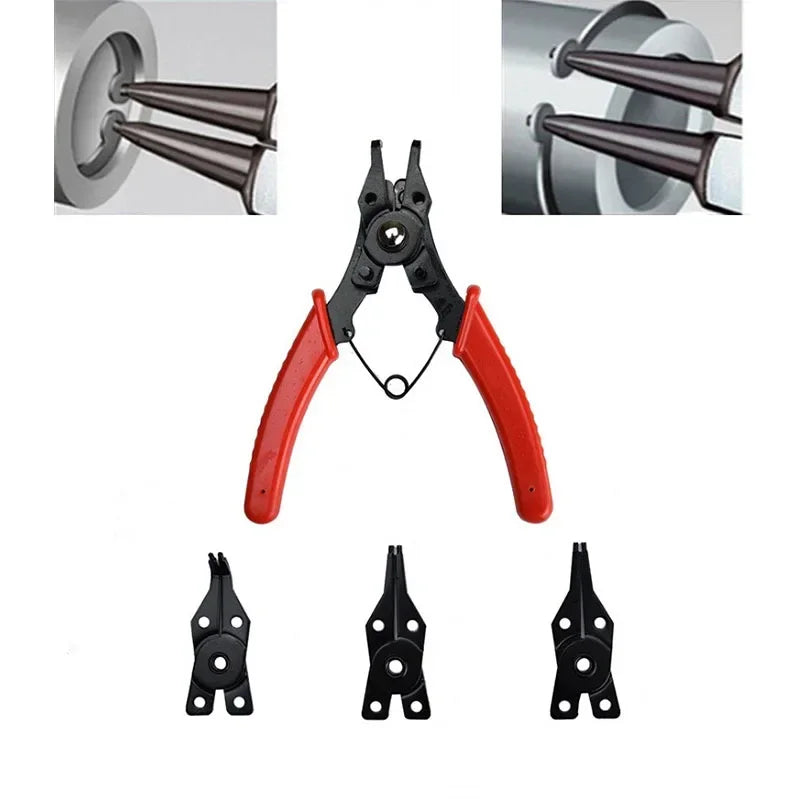 4 in 1 Sicherungsringzange Set Sicherungsringzange Multi Crimp Abnehmbarer Zangenkopf Haltende Sicherungsringzange Handwerkzeuge