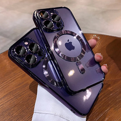 Plating-Soft-TPU-Full-Lens-Protect-Case-for-iPhone-15-14-13-12-11-Pro-Max-Plus-Magsafe-Magnetic-Wireless-Charging-Clear-Cover