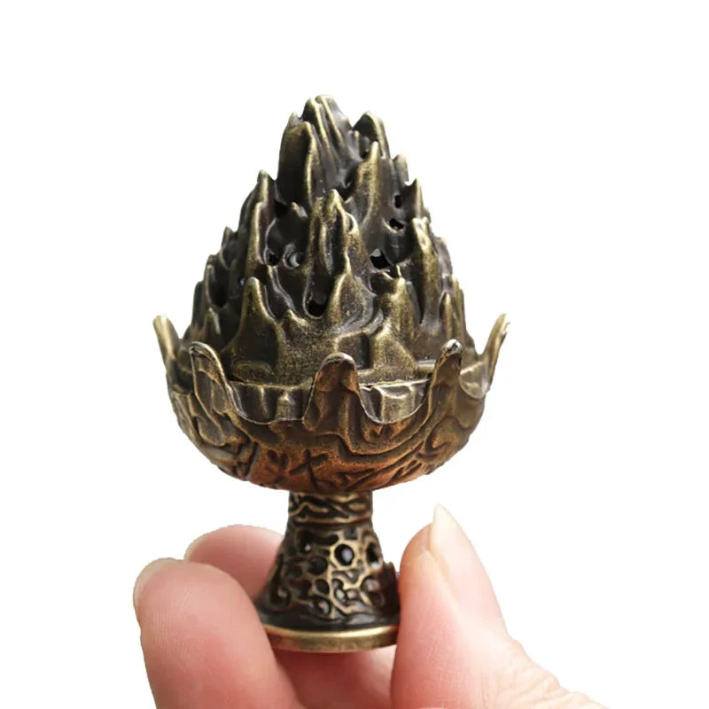 Legierung Mini Boshan Weihrauch Brenner Chinesische Alte Hause Innen Dekoration Sandelholz Stick Räucherstäbchen Halter Schreibtisch Ornamente