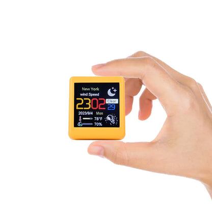 MINI Size Smart WIFI Wettervorhersagestation Uhr für Gaming Desktop-Dekoration. DIY süße GIF-Animationen und elektronisches Album