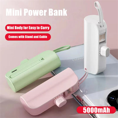 5000mAh Mini Power Bank Tragbares Aufladen Externe Batterie Powerbank Für iPhone Samsung Xiaomi Backup Akku Telefonladegerät