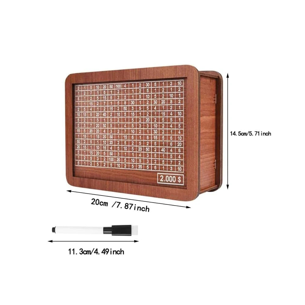 1000/2000/3000/5000/10000 Euro Spardose aus Holz mit wiederverwendbarer Spardose mit Sparziel und Zahlenboxen Kindergeschenk